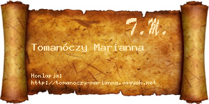Tomanóczy Marianna névjegykártya