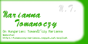 marianna tomanoczy business card